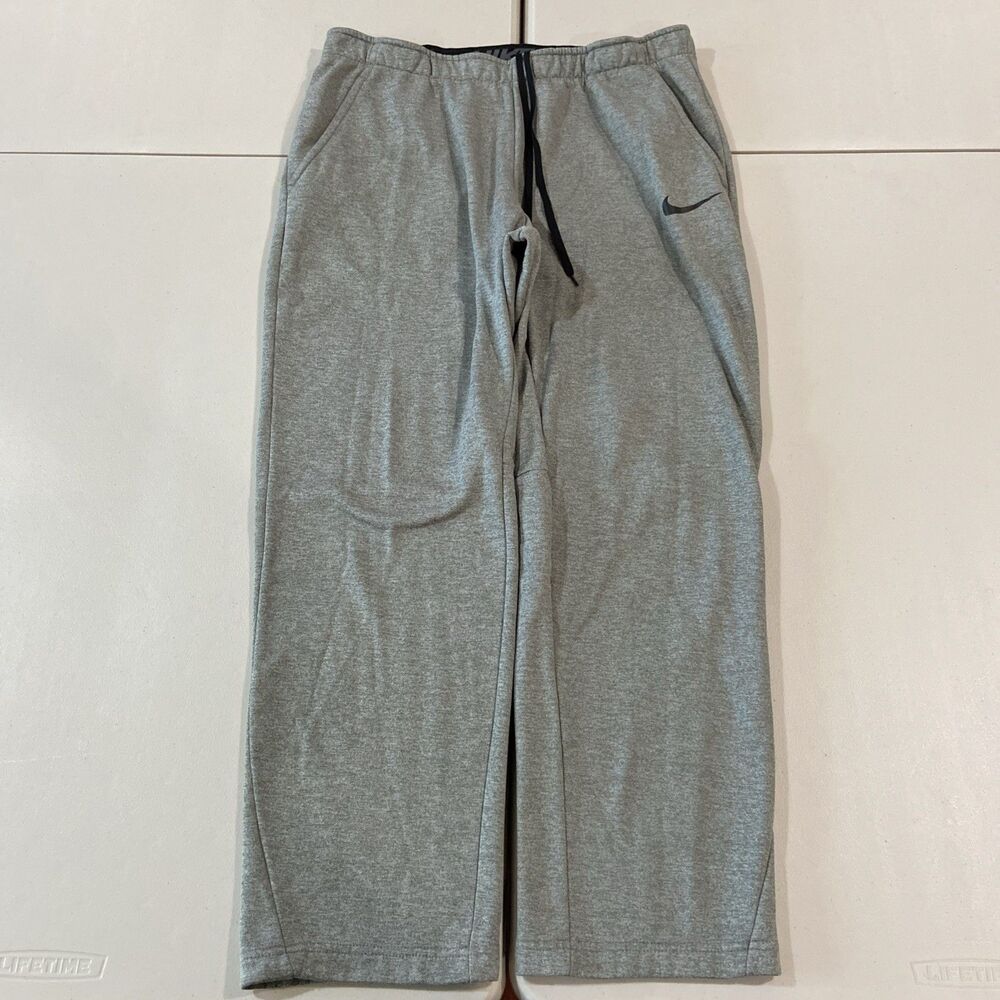 Nike Therma Fit Sweatpants Mens XL Gray Training Pants Baggy Dri Fit Gym